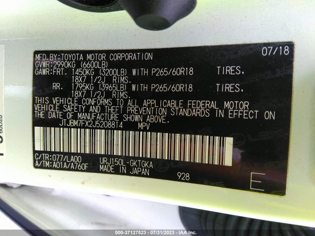 JTJBM7FX2J5208814 Lexus Gx Gx 460