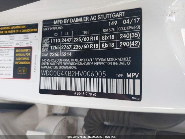WDC0G4KB2HV006005 Mercedes-Benz Glc Glc 300
