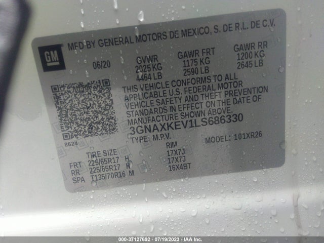 3GNAXKEV1LS686330 Chevrolet EQUINOX LT