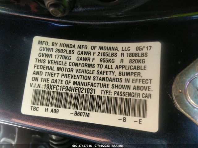 19XFC1F94HE021031 Honda Civic Sedan Touring