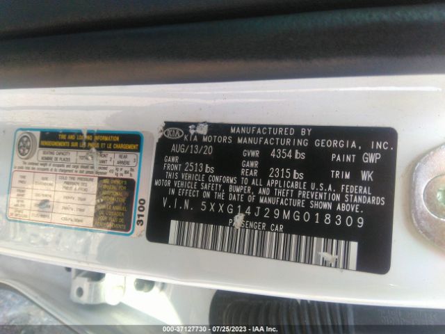 5XXG14J29MG018309 KIA K5 LXS