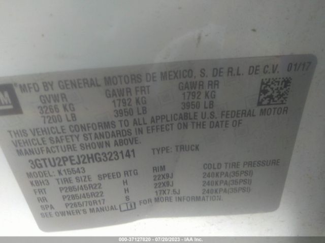 3GTU2PEJ2HG323141 GMC Sierra 1500 Denali