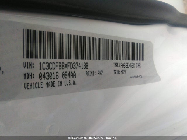 Dodge DART SXT 2015 1C3CDFBBXFD374138 Image 9