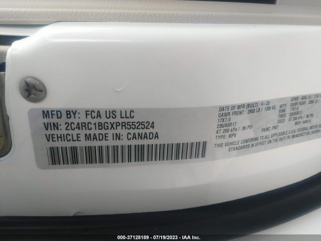 2023 Chrysler Pacifica, VIN: 2C4RC1BGXPR552524