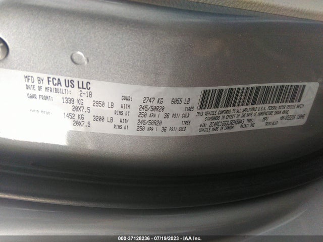 2C4RC1GG3JR245843 Chrysler Pacifica Limited