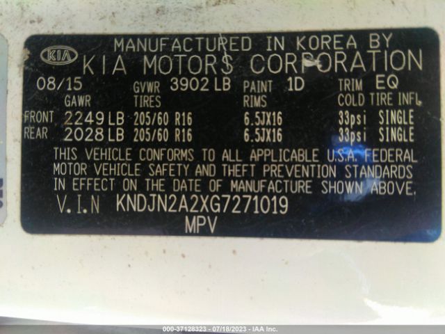 KNDJN2A2XG7271019 KIA Soul Base