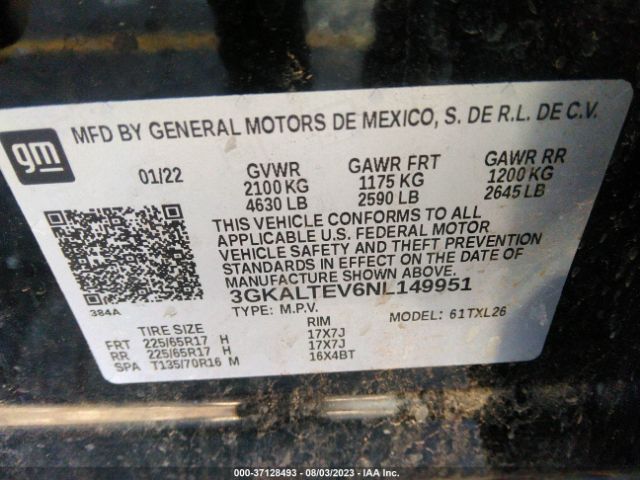3GKALTEV6NL149951 GMC Terrain Sle
