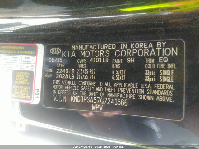 KIA SOUL + 2016 KNDJP3A57G7241566 Image 15