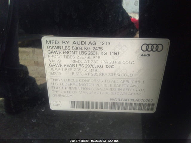 WA1LFAFPXEA070767 Audi Q5 Premium Plus