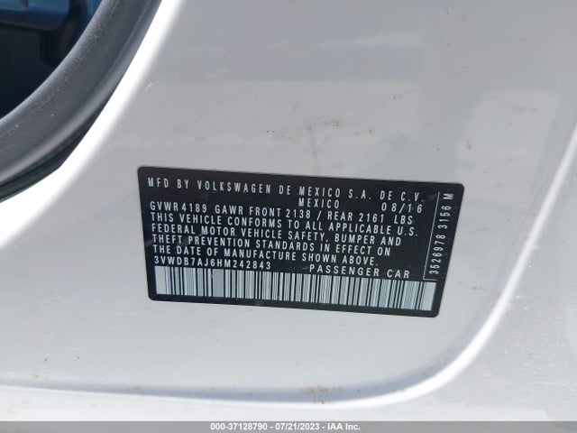 3VWDB7AJ6HM242843 Volkswagen Jetta 1.4t Se