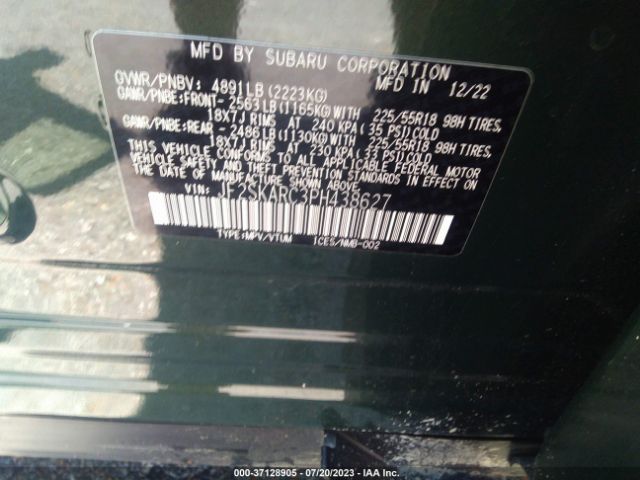 JF2SKARC3PH438627 Subaru Forester Touring