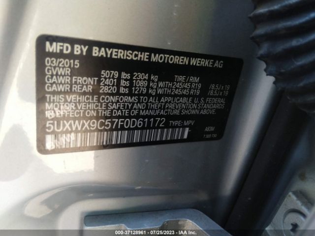 5UXWX9C57F0D61172 BMW X3 Xdrive28i