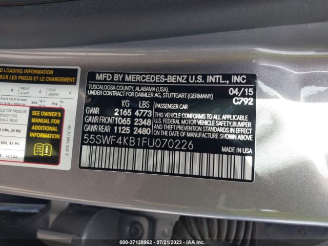 55SWF4KB1FU070226 Mercedes-Benz C-class C 300