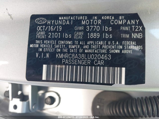 2020 HYUNDAI VENUE SEL VIN: KMHRC8A38LU020463