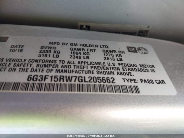 2016 Chevrolet SS, VIN: 6G3F15RW7GL205662