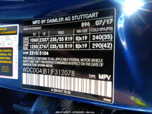 WDC0G4JB1JF312078 Mercedes-Benz Glc Glc 300