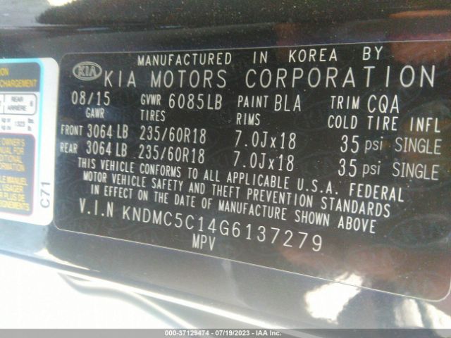 KNDMC5C14G6137279 KIA SEDONA EX