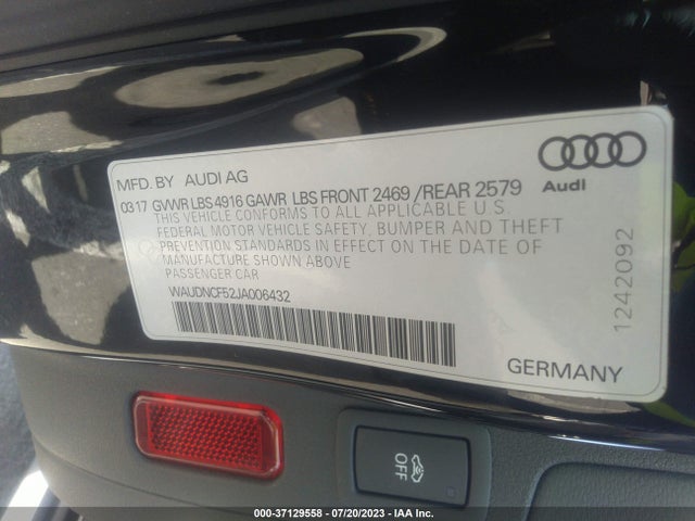 WAUDNCF52JA006432 Audi A5 Sportback Premium