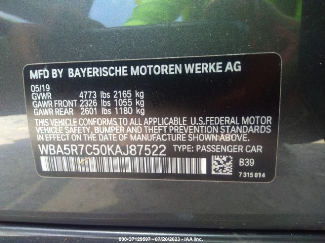 WBA5R7C50KAJ87522 BMW 3 Series 330i Xdrive