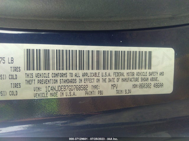 1C4NJDEB7GD768582 Jeep Compass High Altitude Edition