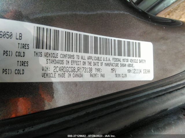 2C4RDGCG8JR173138 Dodge Grand Caravan Sxt