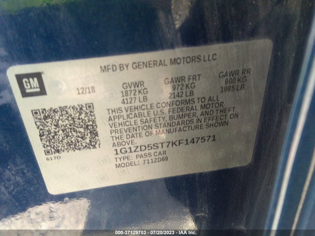 Chevrolet MALIBU LT 2019 1G1ZD5ST7KF147571 Image 9