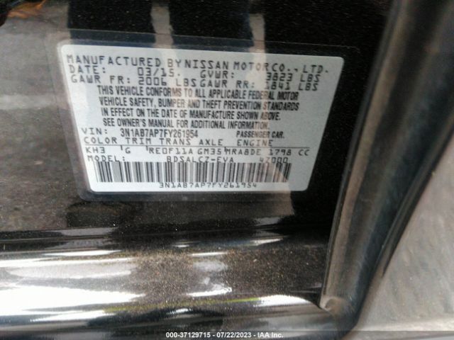 3N1AB7AP7FY261954 Nissan SENTRA S