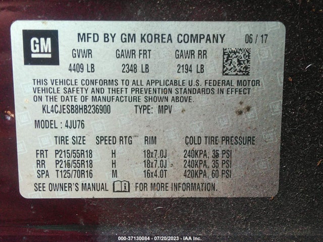 KL4CJESB8HB236900 Buick Encore Preferred