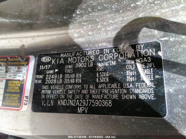 KIA Soul Base 2018 KNDJN2A29J7590368 Image 9