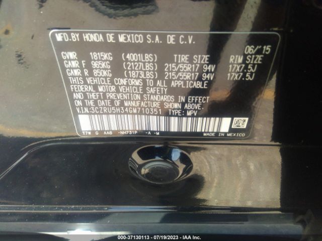 3CZRU5H34GM710351 Honda HR-V LX