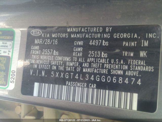 KIA Optima Lx 2016 5XXGT4L34GG068474 Image 9