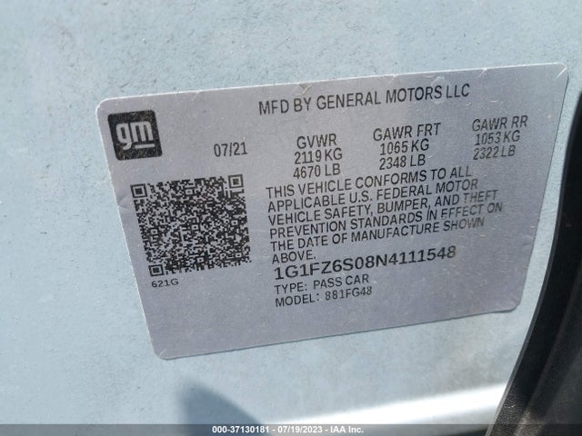 2022 Chevrolet Bolt EUV, VIN: 1G1FZ6S08N4111548