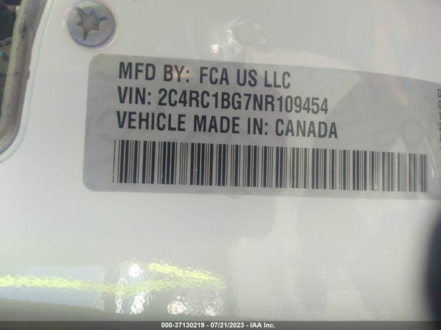 2C4RC1BG7NR109454 Chrysler Pacifica Touring L