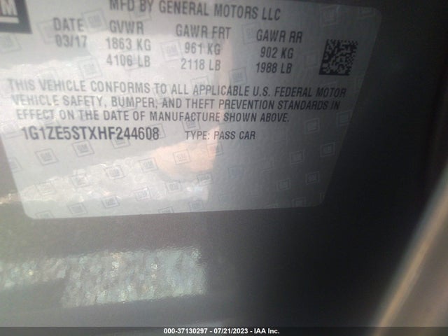 Chevrolet MALIBU LT 2017 1G1ZE5STXHF244608 Image 9