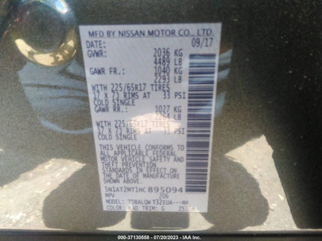 5N1AT2MT1HC895094 Nissan ROGUE SV