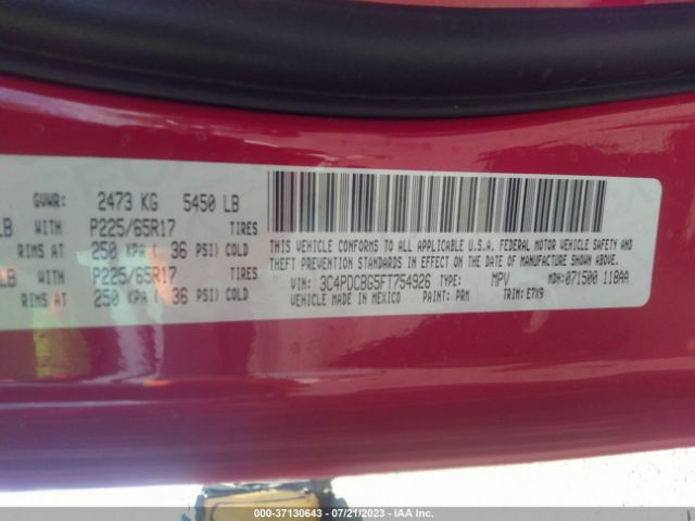 3C4PDCBG5FT754926 Dodge Journey Sxt