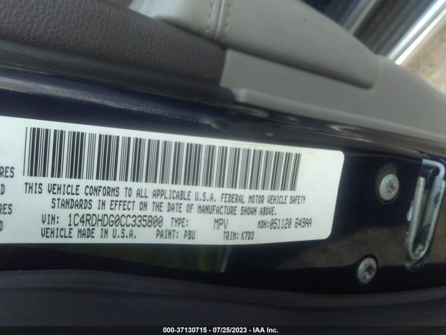 2012 DODGE DURANGO CREW VIN: 1C4RDHDG0CC335800