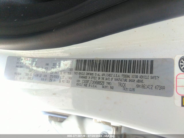 1C6SRFJT1KN588529 RAM 1500 Laramie