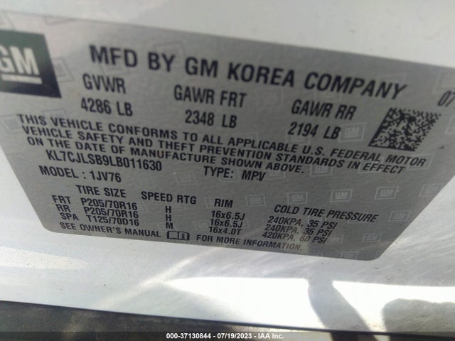 Chevrolet Trax Lt 2020 KL7CJLSB9LB011630 Image 15
