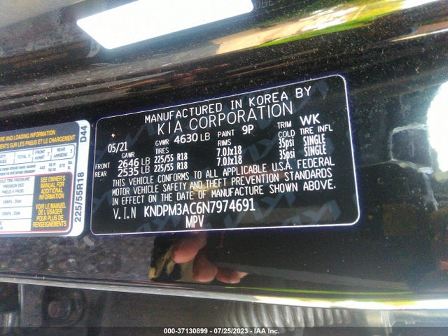 2022 KIA SPORTAGE LX VIN: KNDPM3AC6N7974691