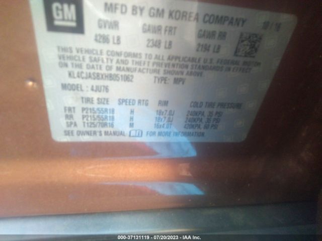 KL4CJASBXHB051062 Buick Encore Preferred
