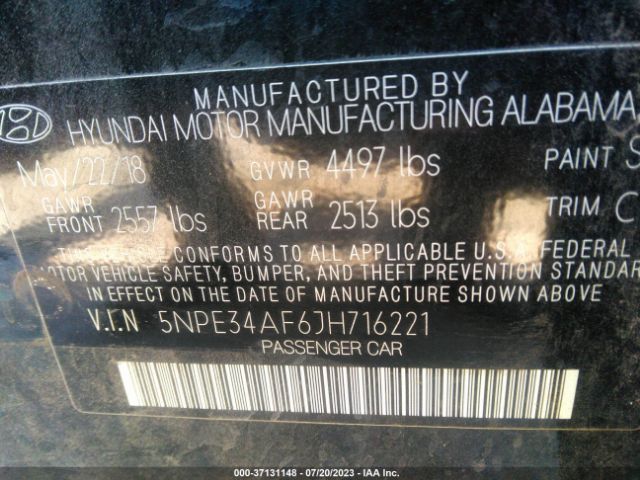 5NPE34AF6JH716221 Hyundai Sonata Sport+