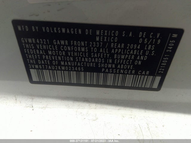 3VW6T7AU2KM023465 Volkswagen Golf Gti S/se/autobahn