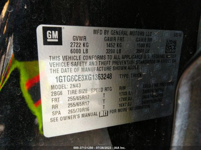 1GTG6CE3XG1363248 GMC Canyon 4wd Sle