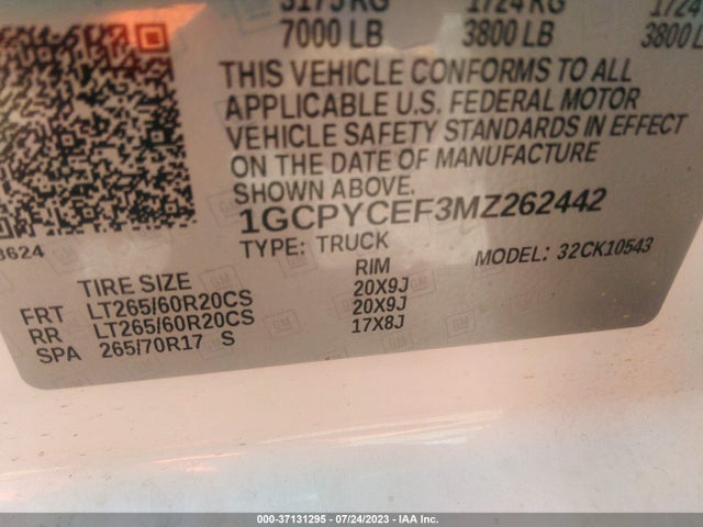 Chevrolet Silverado 1500 Custom Trail Boss 2021 1GCPYCEF3MZ262442 Image 15