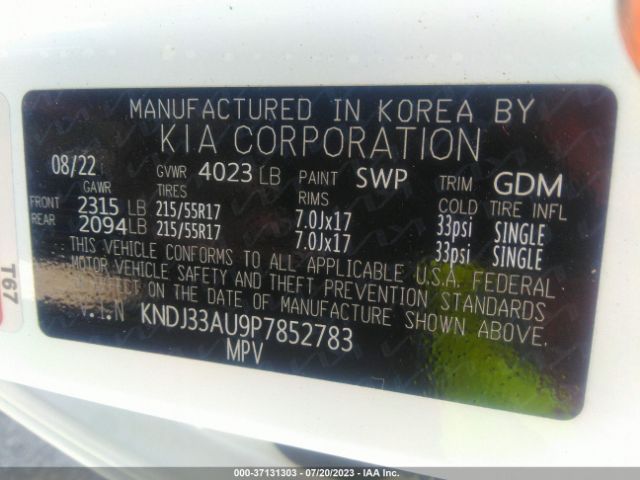 KNDJ33AU9P7852783 KIA SOUL EX