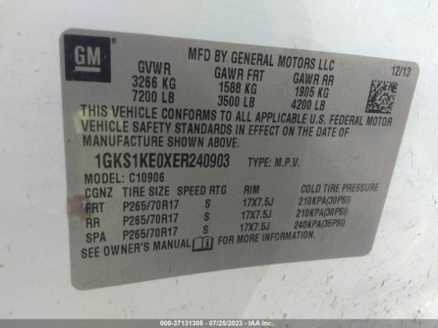 1GKS1KE0XER240903 GMC Yukon Xl Slt