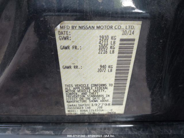 1N4AL3AP3FC197798 Nissan Altima 2.5 Sv