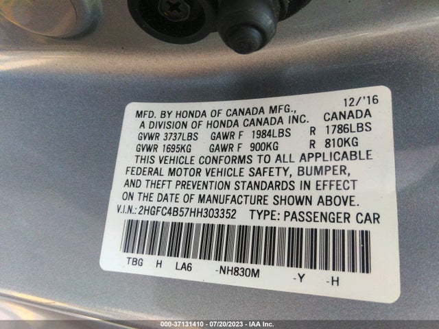Honda Civic Coupe Lx 2017 2HGFC4B57HH303352 Image 9