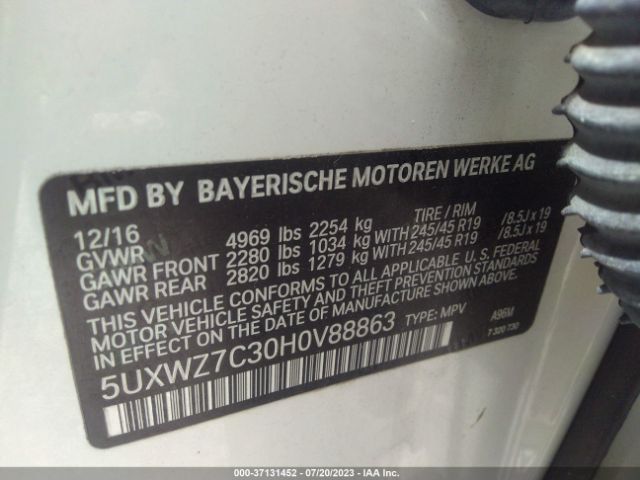 5UXWZ7C30H0V88863 BMW X3 Sdrive28i